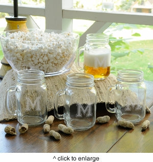 Personalized Glass Mason Jar Set