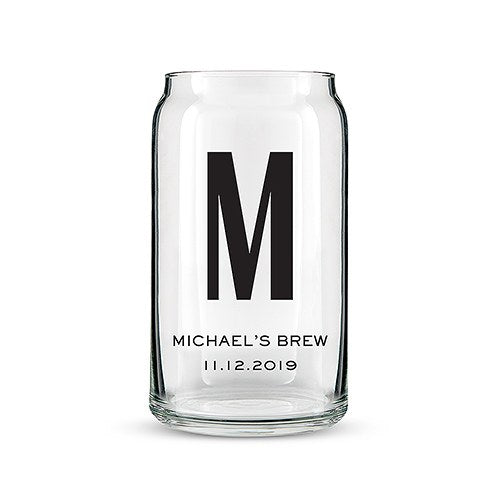 Personalized Monogram Beer Glasses
