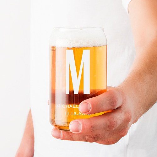 Personalized Monogram Beer Glasses