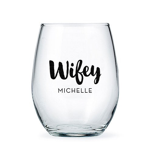 Stemless Wine Glass- Personalized