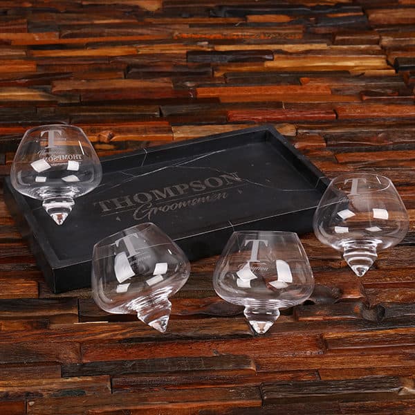 Rocking Whiskey Glass and Serving Tray- Personalized