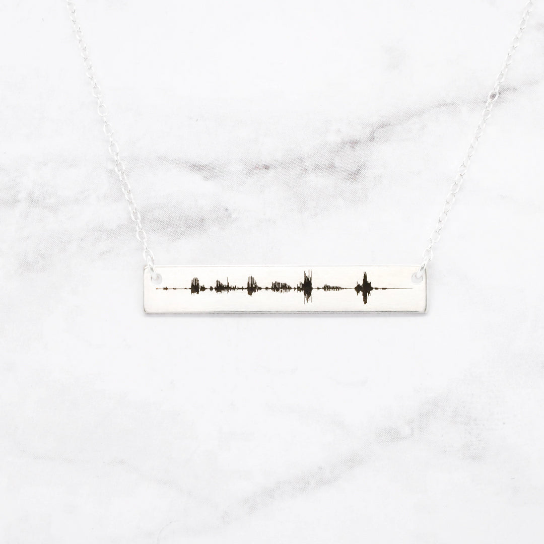 Silver Soundwave Necklace 25th Anniversary Gift