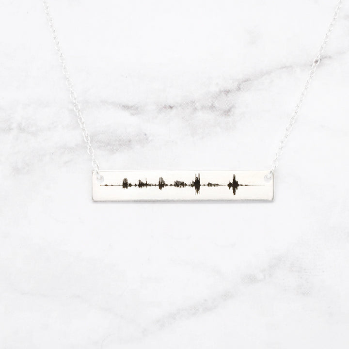 Silver Soundwave Necklace 25th Anniversary Gift