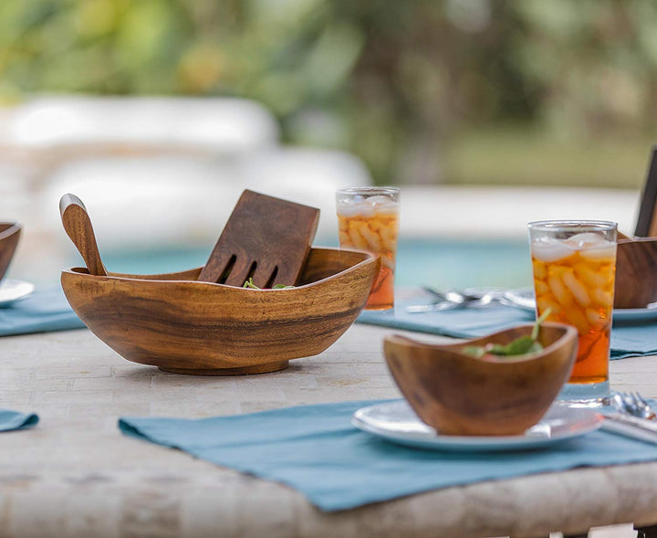Wood Salad Bowl Set