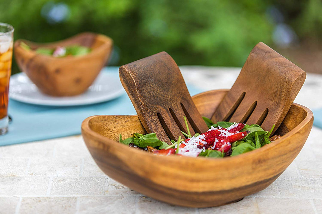 Wood Salad Bowl Set
