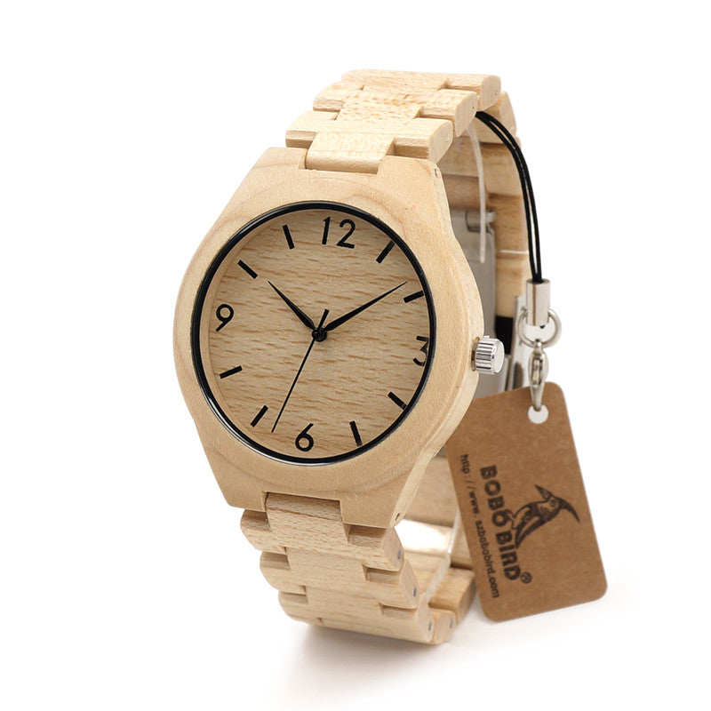 BOBO Maple Wooden Watch - Quartz Watch
